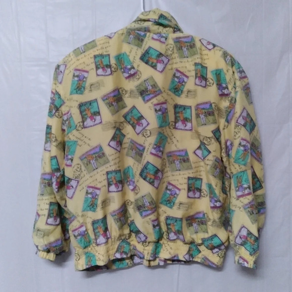 Vintage Mureli Golf Stamp Print Silk 90s Bomber Jacket - Picture 10 of 12